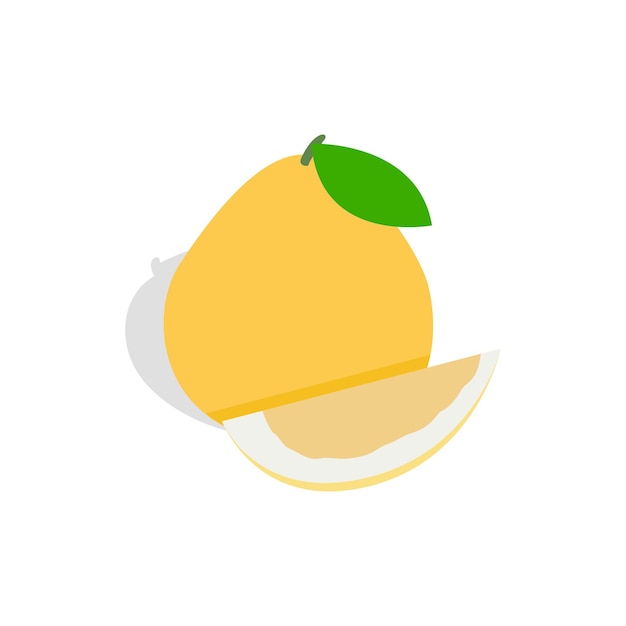 Pomelo icon in isometric 3d style on a white background