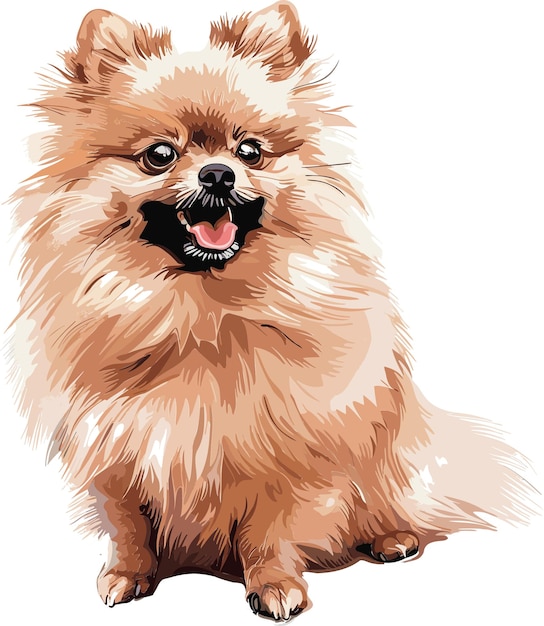 Pomeranian Dog adorable art vector illustration