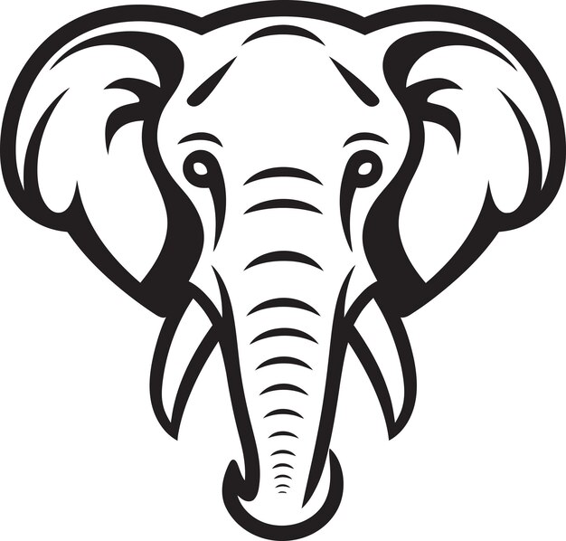 Vector ponderous power vector logo depicting the ponderous power of elephants sublime strength vector desi