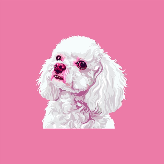 Vector poodle dog cute cartoon kawaii character pet sticker illustration