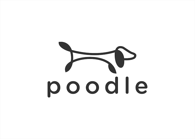 poodle logo design vector illustration