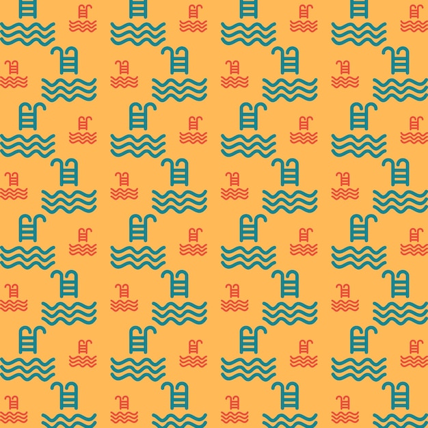 Vector pool ladder seamless repeating pattern vector illustration background