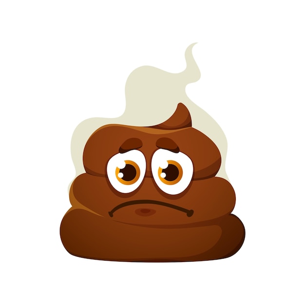 Vector poop stinky sad cartoon emoji or character