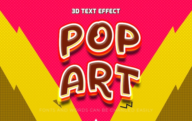 Pop art 3d editable text effect style