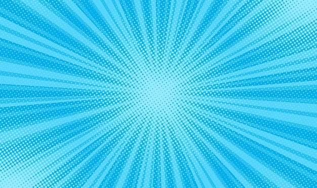 Pop art background. Halftone comic. Cartoon starburst texture. Sunburst