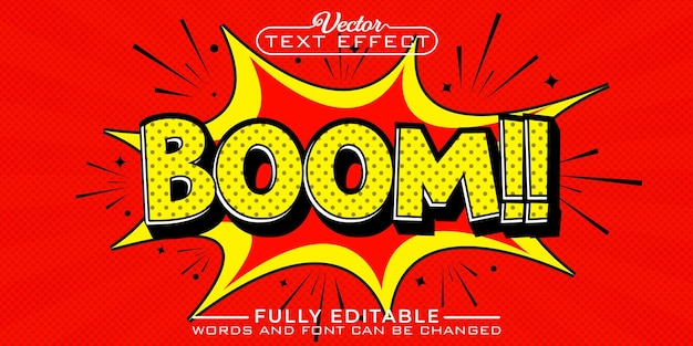 Pop Art Boom Vector Editable Text Effect Template