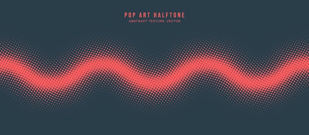 Pop Art Dots Halftone Design Pattern Vector Wavy Line Border Abstract Background