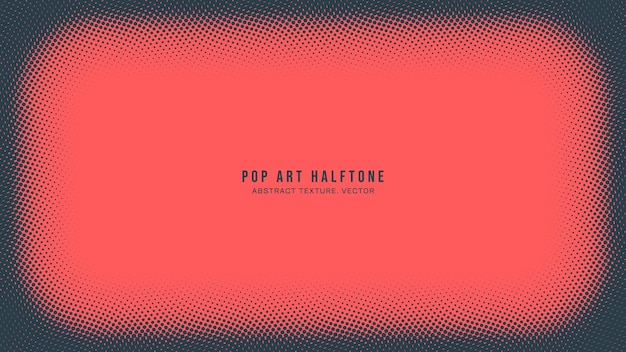 Pop Art Dots Halftone Pattern Vector Vignette Frame Red Blue Abstract Background