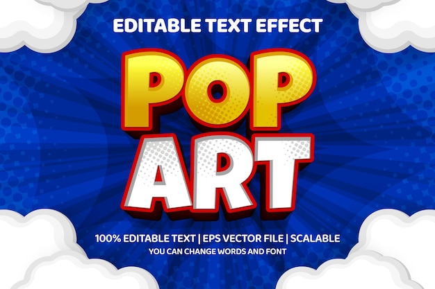 pop art editable text style effect