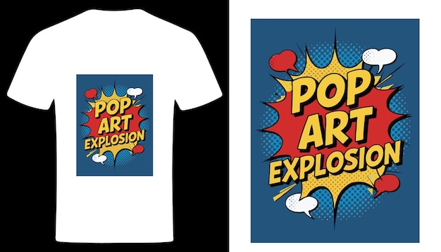 Vector pop art explosion tshirt design bold and vibrant retro comic style graphics