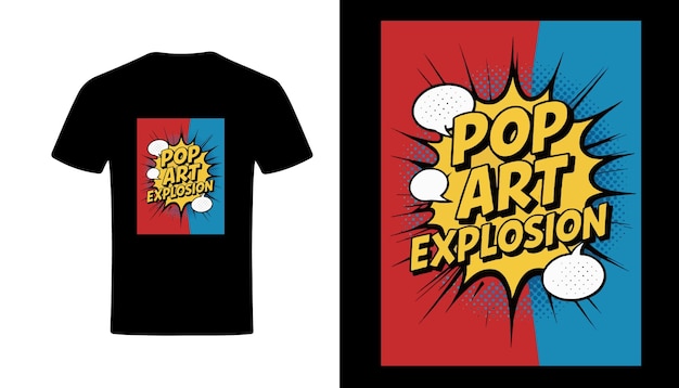 Vector pop art explosion tshirt design bold and vibrant retro comic style graphics