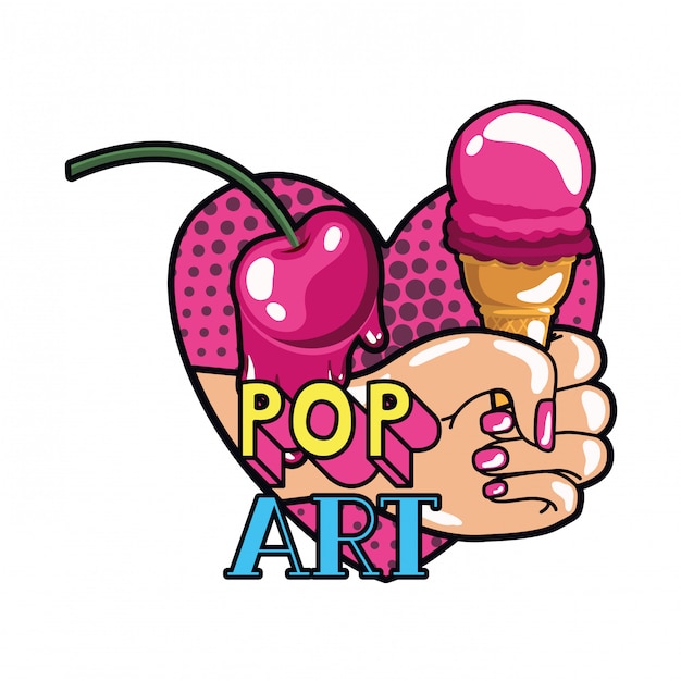 Pop art ice cream icon