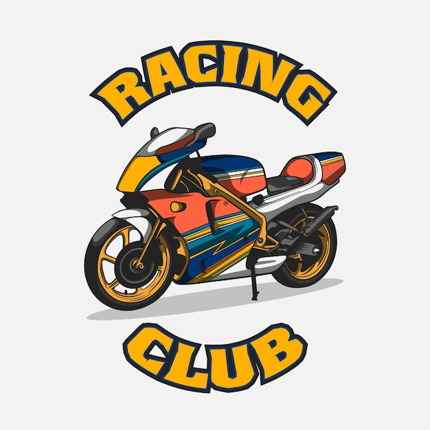 Pop Art Illustration Motorcycle Racing Vector Design