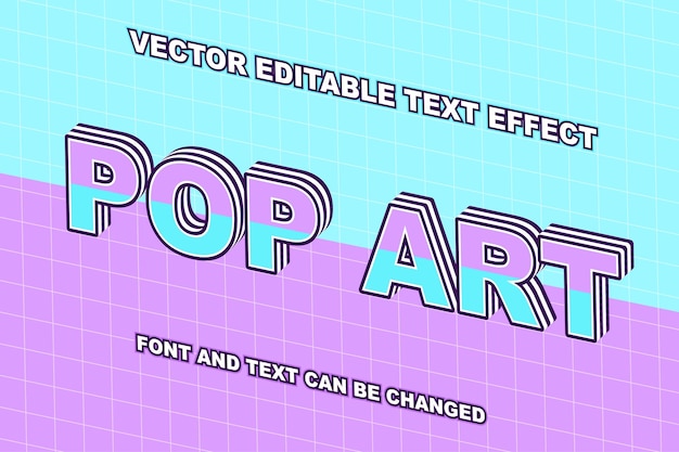 Pop art pastel colorful typography lettering 3d editable text effect font style template background