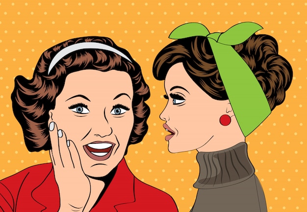 pop art retro women in comics style that gossip