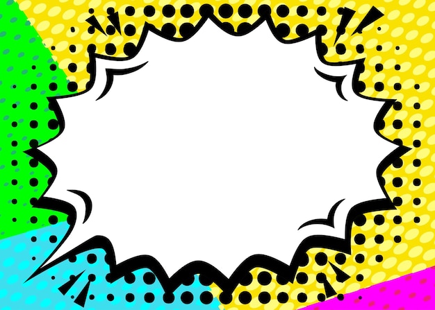 Pop Art Style Blank Speech Bubble