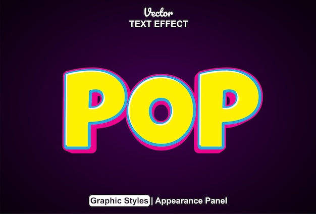 Pop art text effect with graphic style and editable