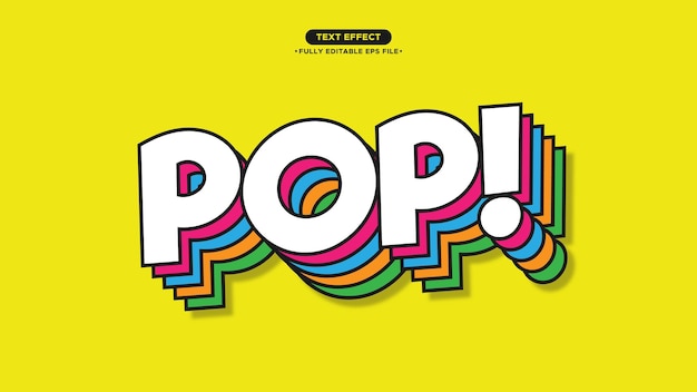 Vector pop art vector text effect with colorful style fully editable font and text