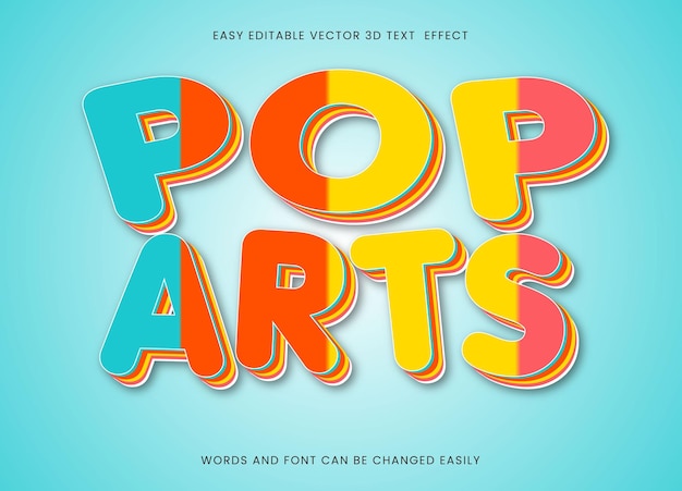 pop arts editable text effects