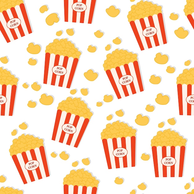 Pop corn bucket seamless pattern Vector IllustrationxA