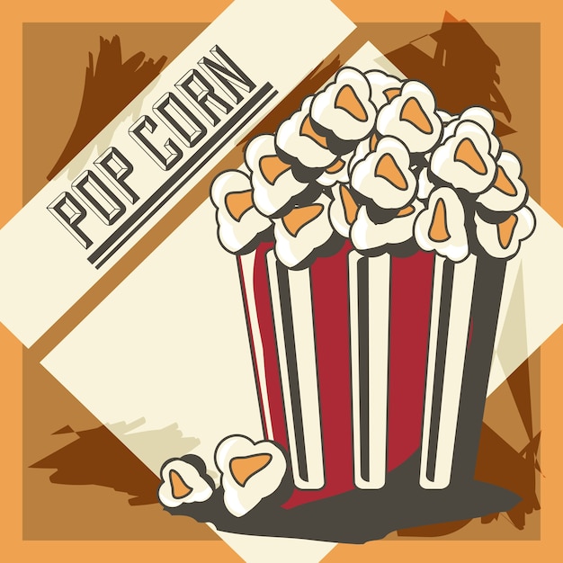 Pop corn of fast food urban and menu theme