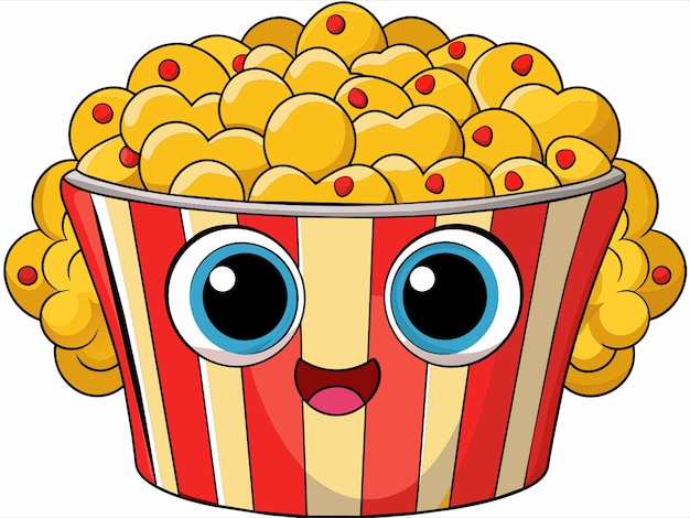 pop corn isolated on white background vector illustration kawaii