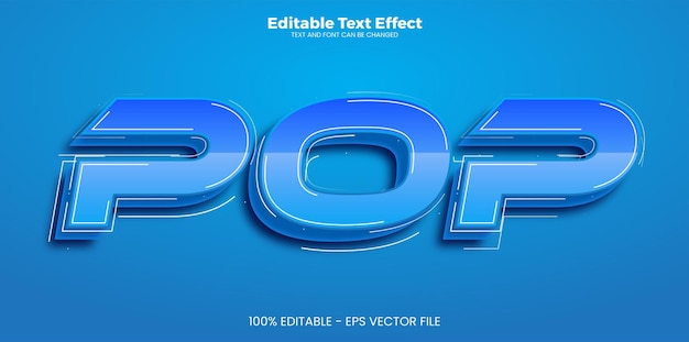 Pop editable text effect in modern trend style