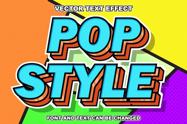 Pop style colorful comic 3d style editable text effect font style template