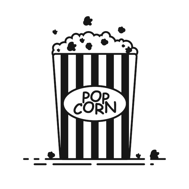 Popcorn box flat line icon