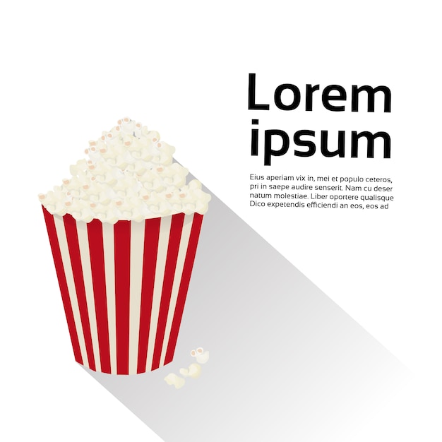 Popcorn Box Isolated Food Cinema Movie Concept. Text template