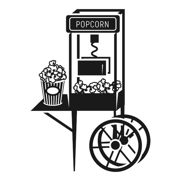 Vector popcorn cart icon simple illustration of popcorn cart vector icon for web design isolated on white background