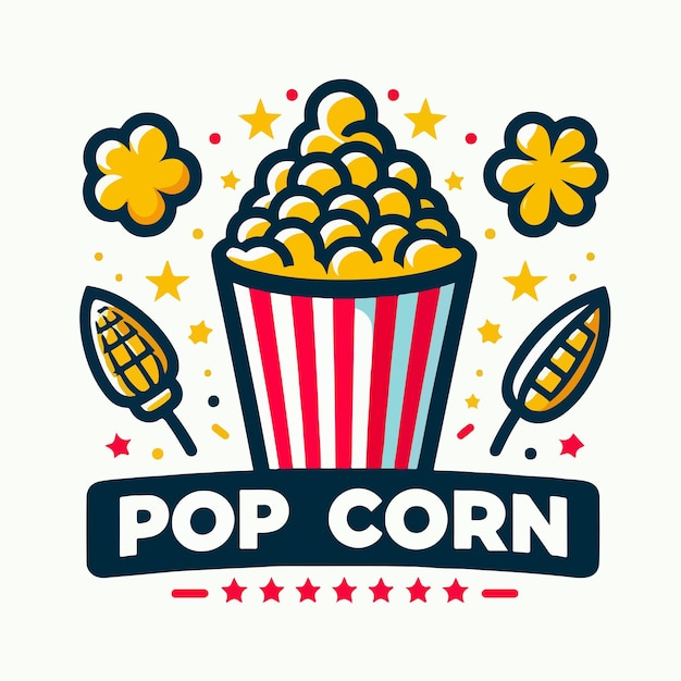 Vector popcorn cinema logo