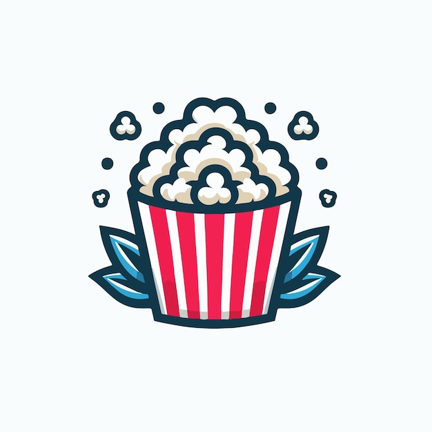 Vector popcorn cinema logo