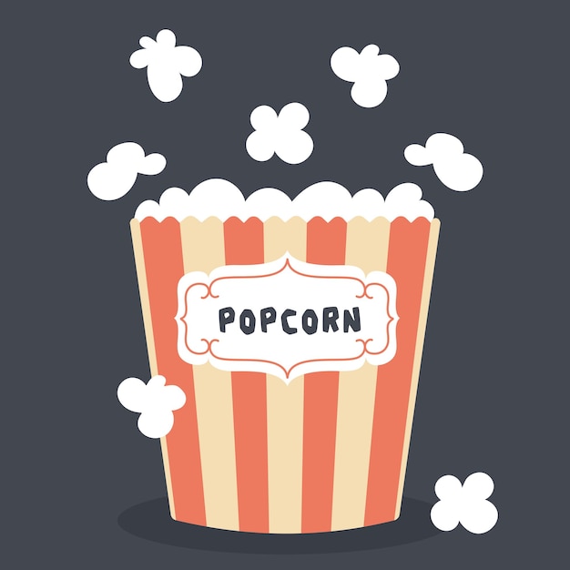 Vector popcorn on a dark background