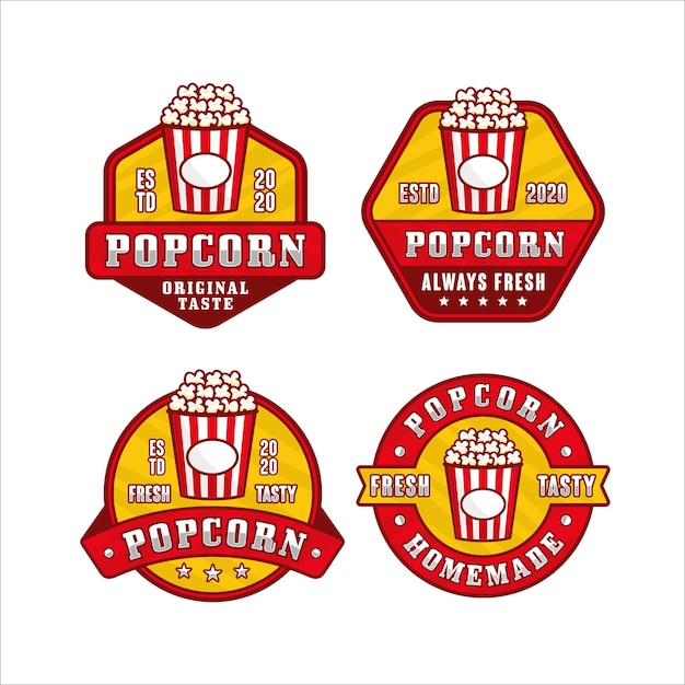 Popcorn design premium logo collection