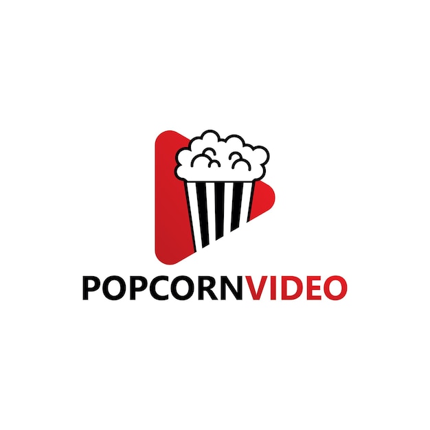 Popcorn Movie Logo Template Design Vector, Emblem, Design Concept, Creative Symbol, Icon