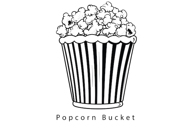 Popcorn snack vector icon illustrationPopcorn line icon