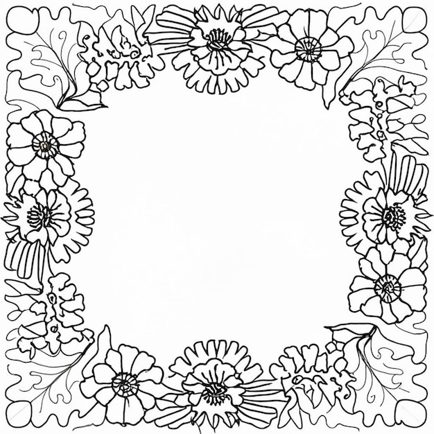 Poppy flower coloring page vector