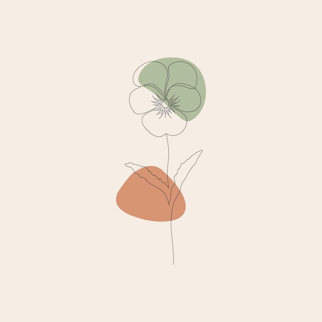 Poppy flower line art Minimalist contour drawing One line artwork