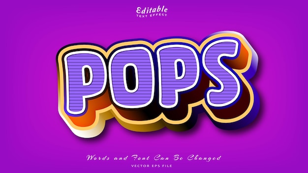 Vector pops editable text effect free font