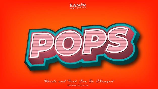 Vector pops editable text effect free font