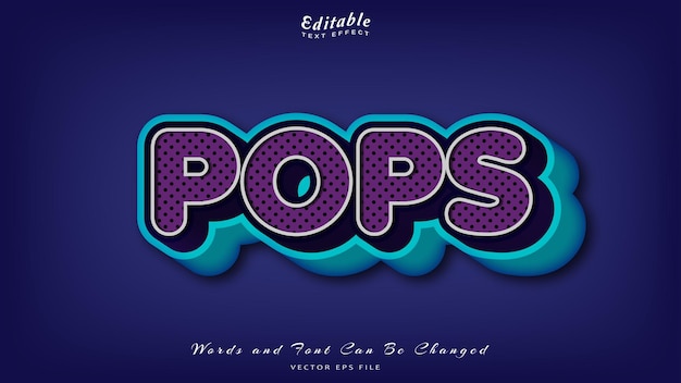 Vector pops editable text effect free font