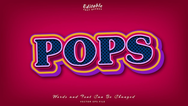 Pops editable text effect free font