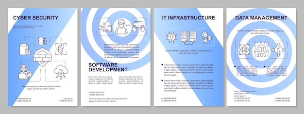 Vector popular it branches blue gradient brochure template