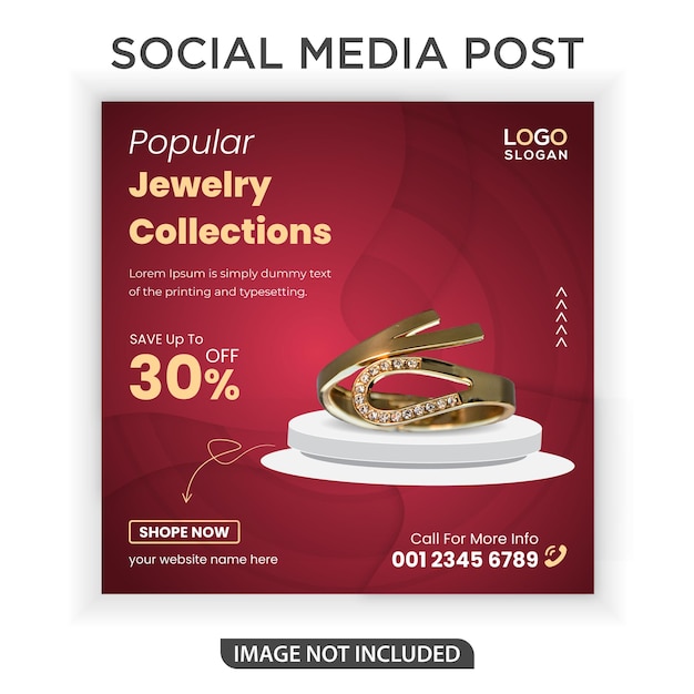 Popular jewelry ads banner social media post