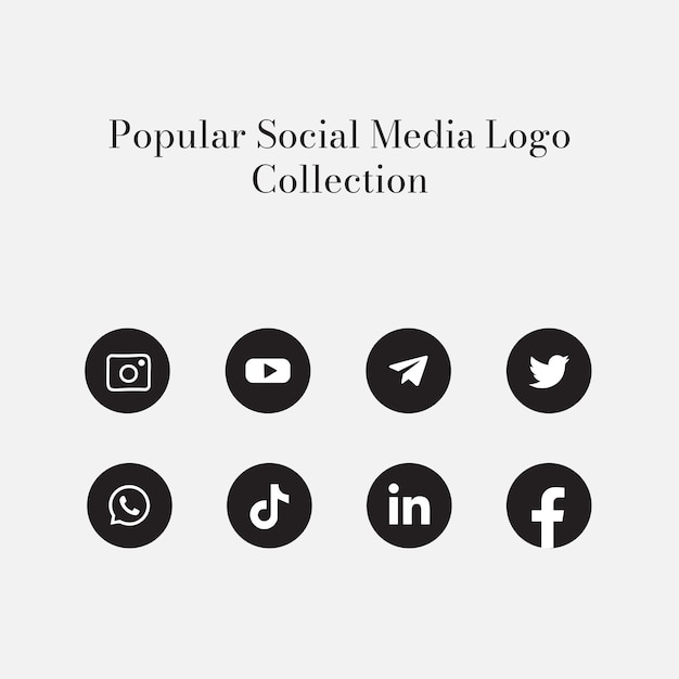 Vector popular social media icon collection