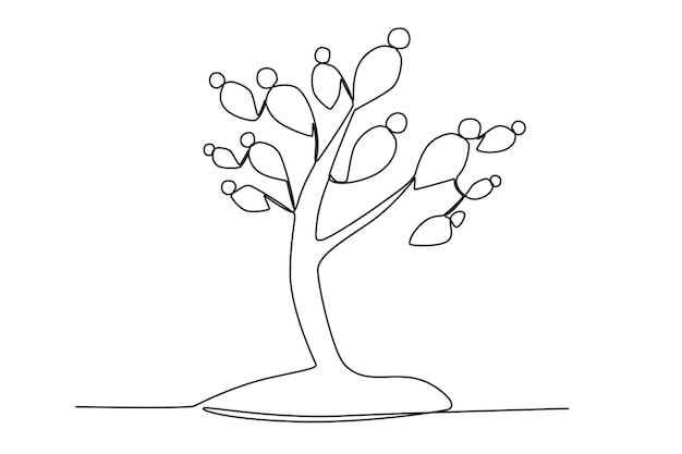 population concept of a tree with humans as its fruit World population oneline drawing