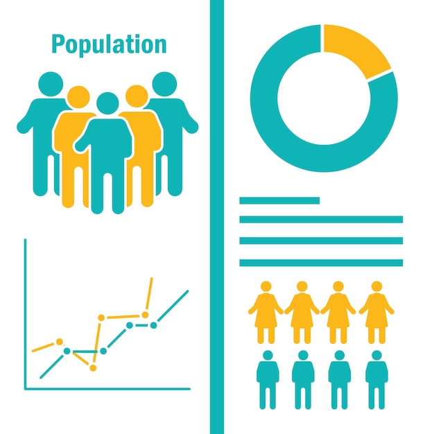 Population infographic women and men