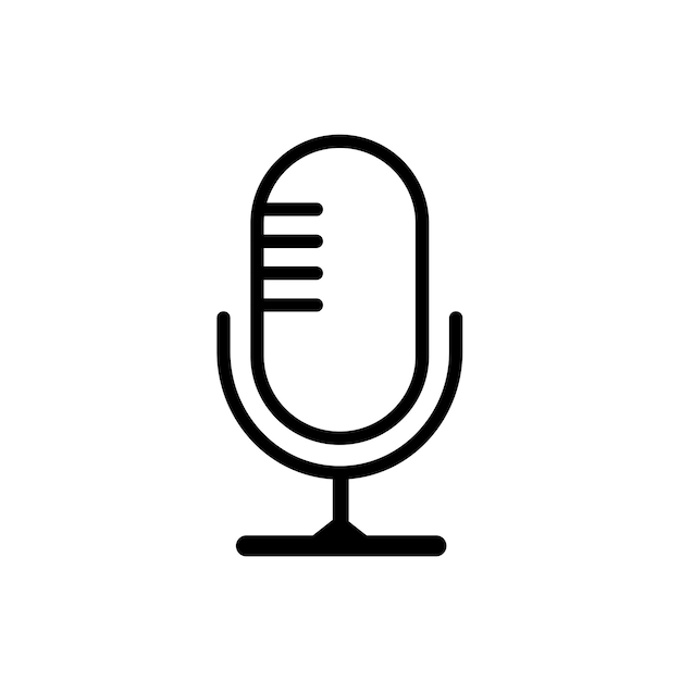 Portable microphone icon on phone computer or web