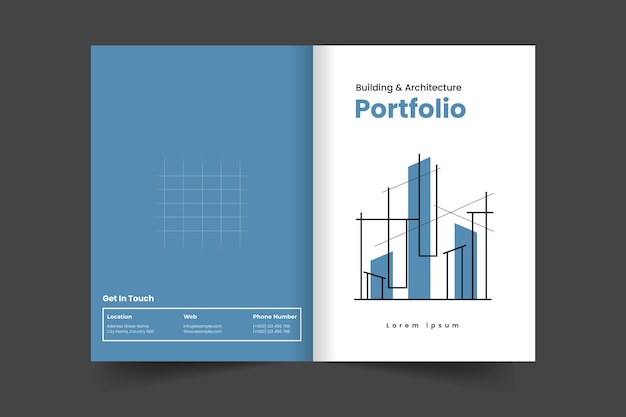 Portfolio cover layout template and Interior cover design